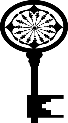 Oval Old Key Outline Svg File, Free Vectors File